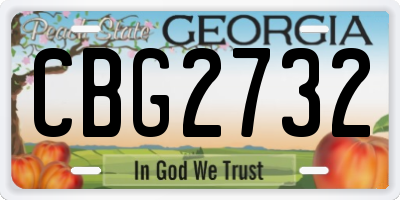 GA license plate CBG2732