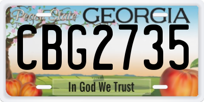 GA license plate CBG2735