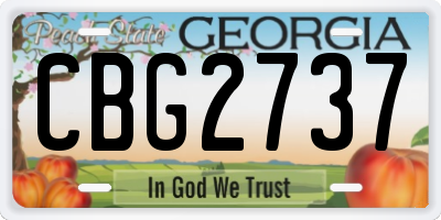 GA license plate CBG2737