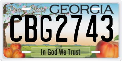 GA license plate CBG2743