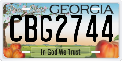 GA license plate CBG2744