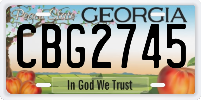 GA license plate CBG2745