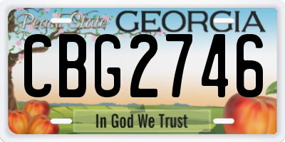GA license plate CBG2746