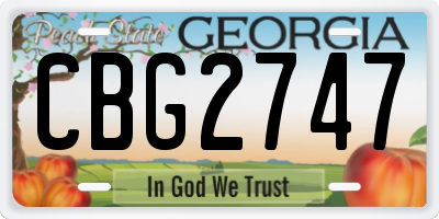 GA license plate CBG2747