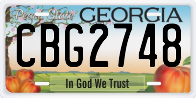 GA license plate CBG2748