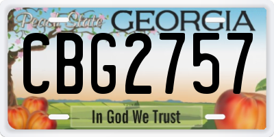GA license plate CBG2757