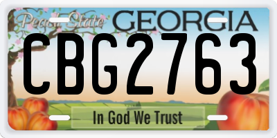GA license plate CBG2763