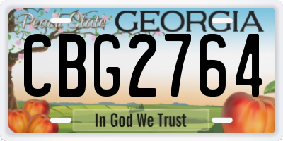 GA license plate CBG2764