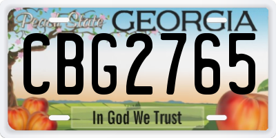 GA license plate CBG2765
