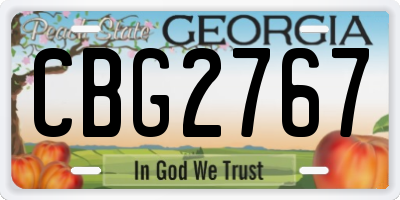 GA license plate CBG2767