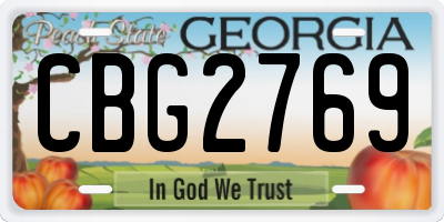 GA license plate CBG2769