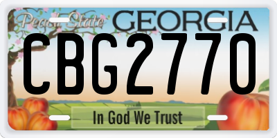 GA license plate CBG2770