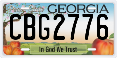 GA license plate CBG2776