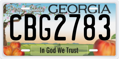 GA license plate CBG2783