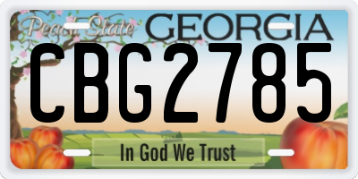 GA license plate CBG2785