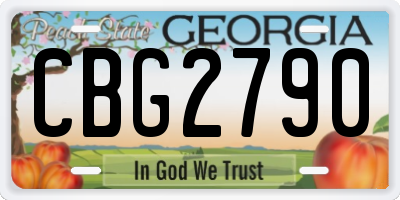 GA license plate CBG2790
