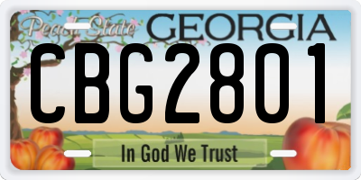 GA license plate CBG2801