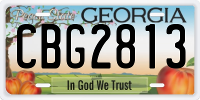 GA license plate CBG2813