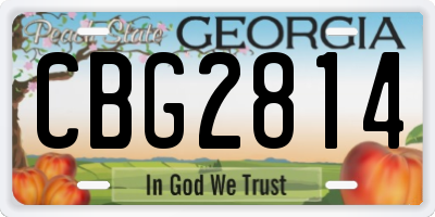 GA license plate CBG2814