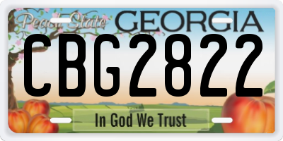 GA license plate CBG2822