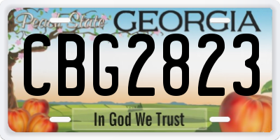 GA license plate CBG2823