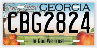 GA license plate CBG2824