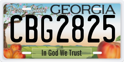 GA license plate CBG2825