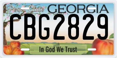 GA license plate CBG2829
