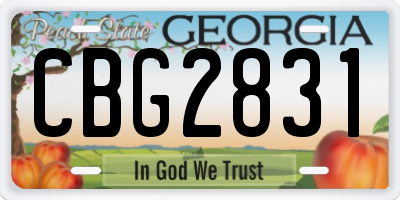 GA license plate CBG2831