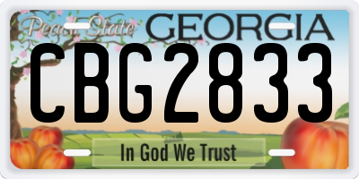 GA license plate CBG2833