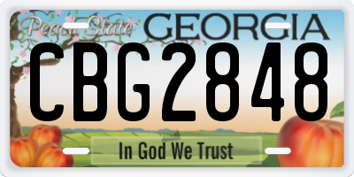 GA license plate CBG2848