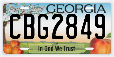 GA license plate CBG2849