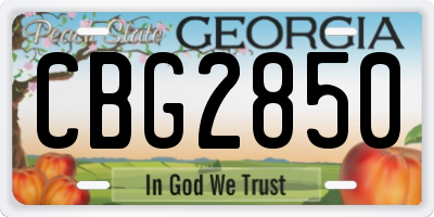 GA license plate CBG2850