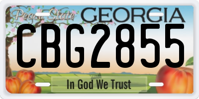 GA license plate CBG2855