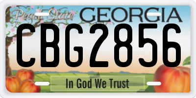 GA license plate CBG2856