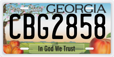 GA license plate CBG2858