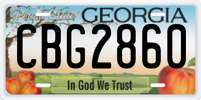 GA license plate CBG2860