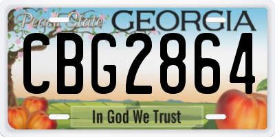 GA license plate CBG2864