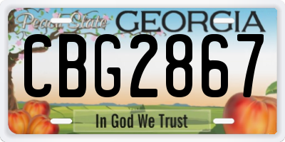 GA license plate CBG2867