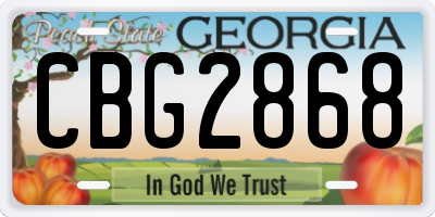 GA license plate CBG2868