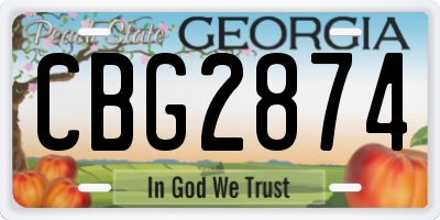 GA license plate CBG2874