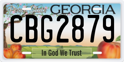 GA license plate CBG2879