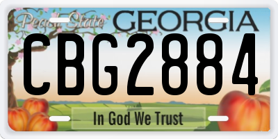 GA license plate CBG2884