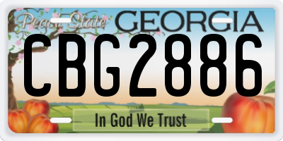 GA license plate CBG2886