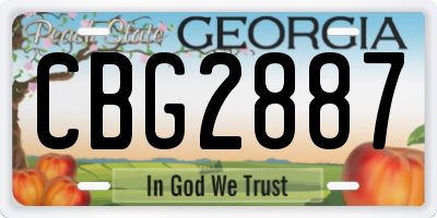 GA license plate CBG2887