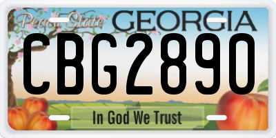 GA license plate CBG2890