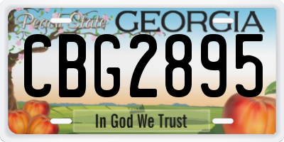 GA license plate CBG2895