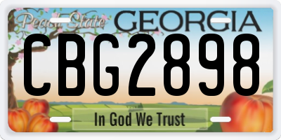 GA license plate CBG2898