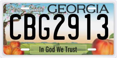 GA license plate CBG2913