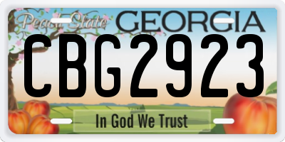 GA license plate CBG2923